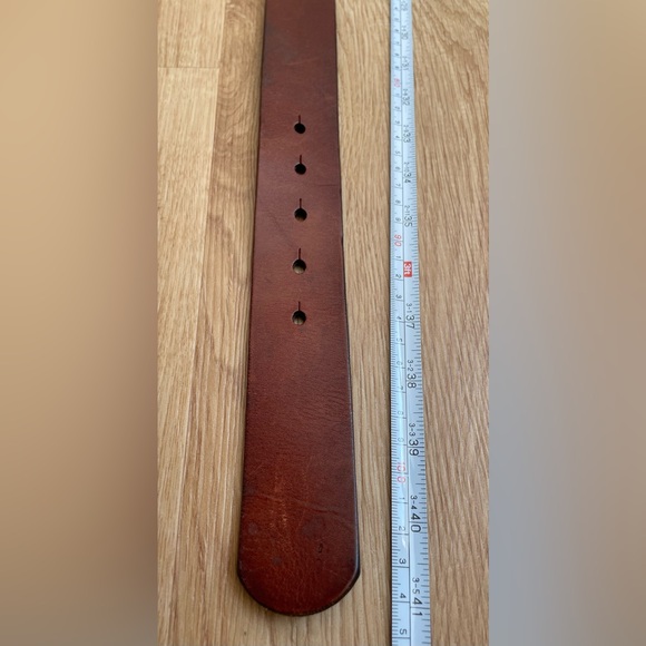 Fossil men’s brown leather belt size 34 unisex silver buckle - Picture 3 of 8